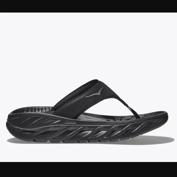 HOKA Women's Black Ora Recovery Flip Flop Sz 6 - Picture 3 of 14